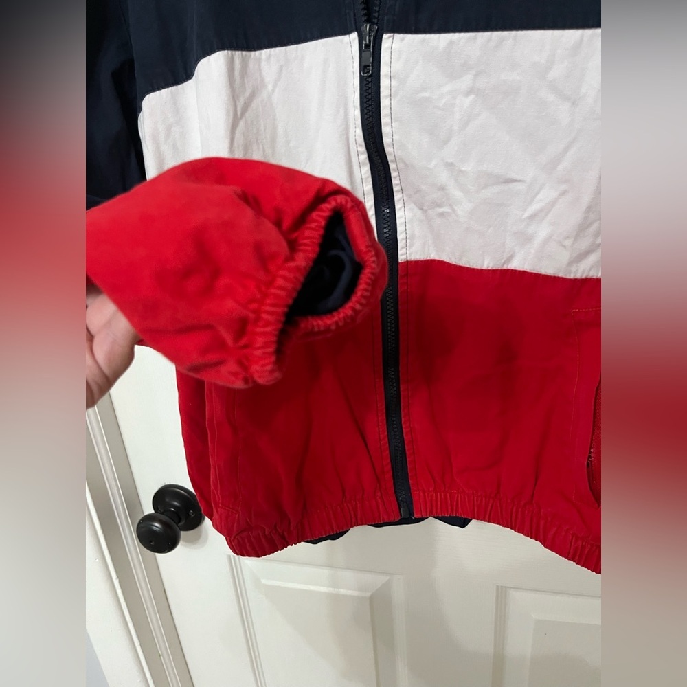 Brandy Melville Windbreaker Jacket‎ red white and blue stripe one size - Picture 9 of 10
